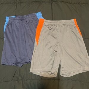 All in Motion Gray and Blue Athletic Shorts Moisture-Wicking Design